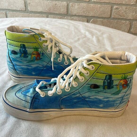 VANS SpongeBob SquarePants M 5.5 W 7 hi top - Picture 3 of 9